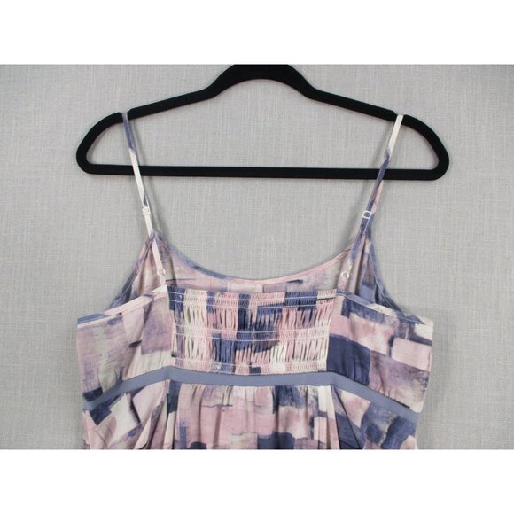Simply Vera Vera Wang Womens Abstract Print Midi Dress L Purple & Pink Sleeveles - Picture 11 of 12